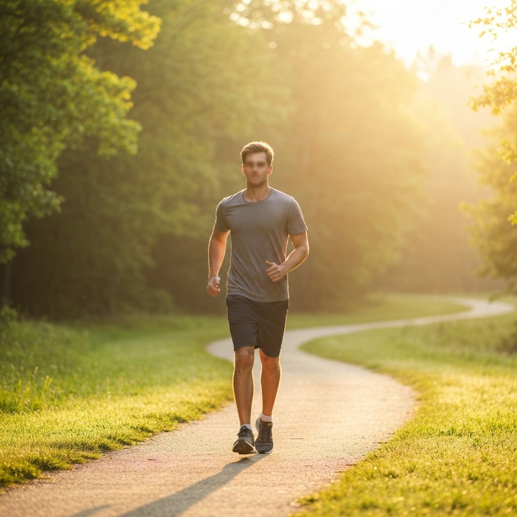 Person exercising outdoors